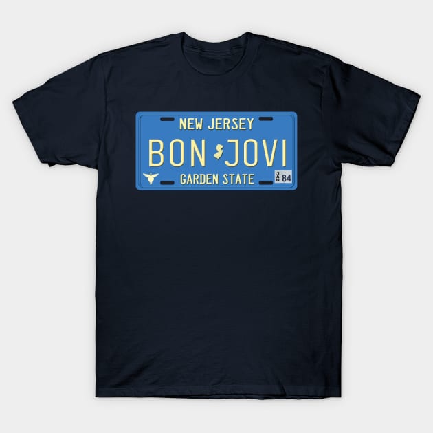 Bon Jovi License Plate T-Shirt by RetroZest